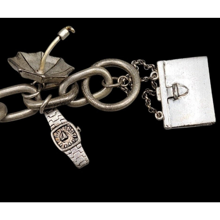 Kenneth Cole New York Fashion Ladies Charm Bracelet Silver Tone 6.5" Accessories
