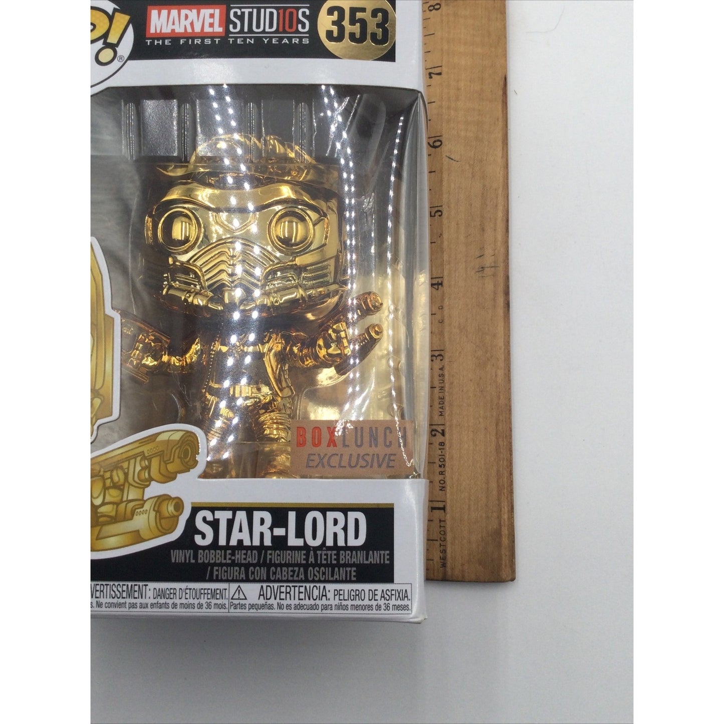 Funko Pop Star-Lord Gold Chrome Marvel Studios Vinyl Figure #353 Box Exclusive