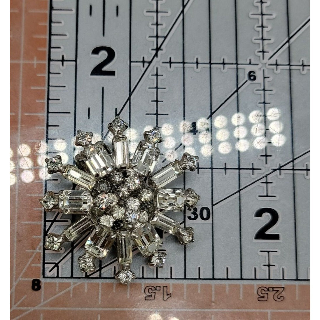 Kramer Clip On Earrings Early 1940s Sparkling Star Crystal Signed Kramer Vtg