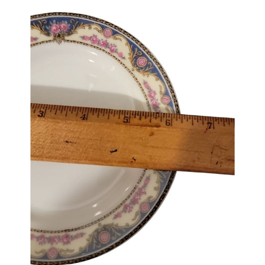 Antique Limoges France Elite Works SM Dessert Plate 6.25" 1900 Scrolls Rose Blue