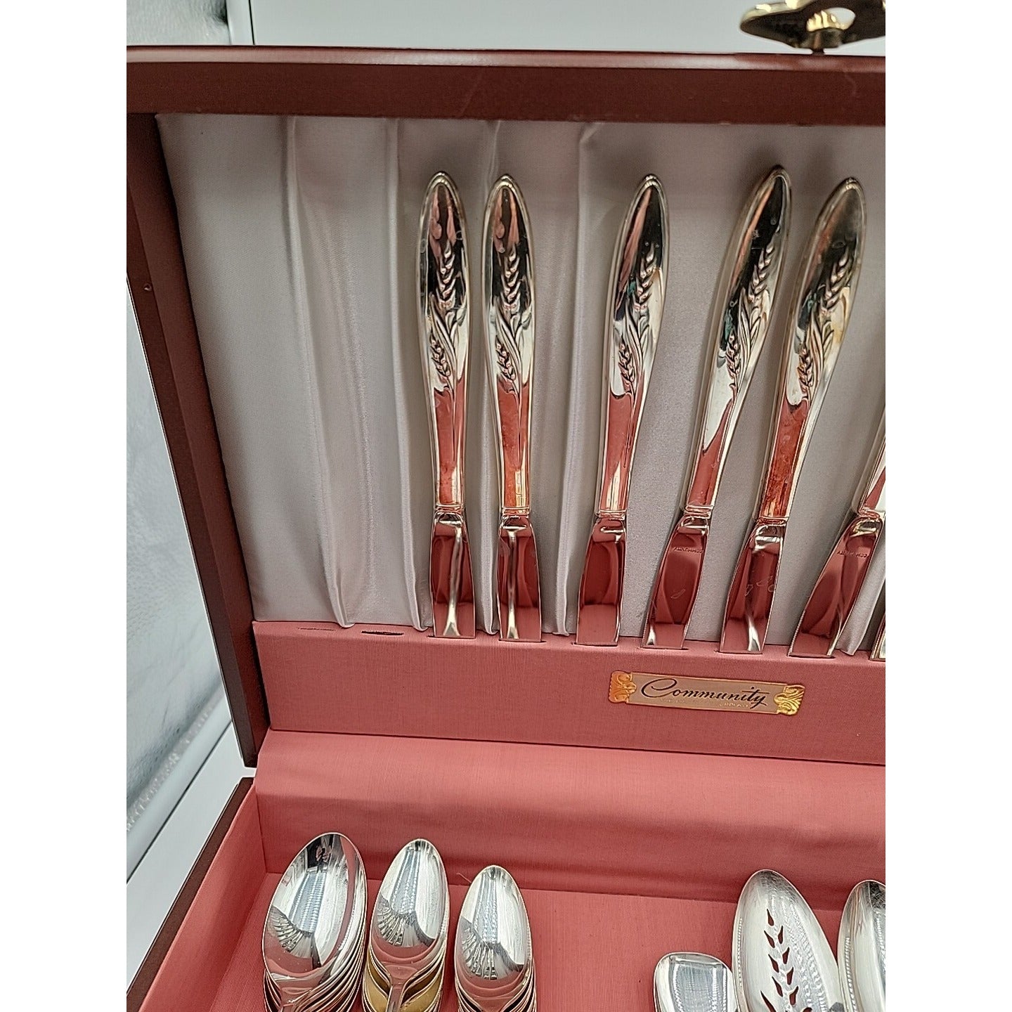 Community Song Of Autumn Flatware Silver Plated Service of 8 w/Extras in Chest