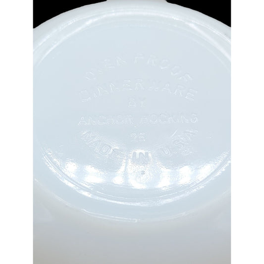 Anchor Hocking Ring Dish 3 White Milk Glass Bowl Scalloped Edges 4.75" Vintage