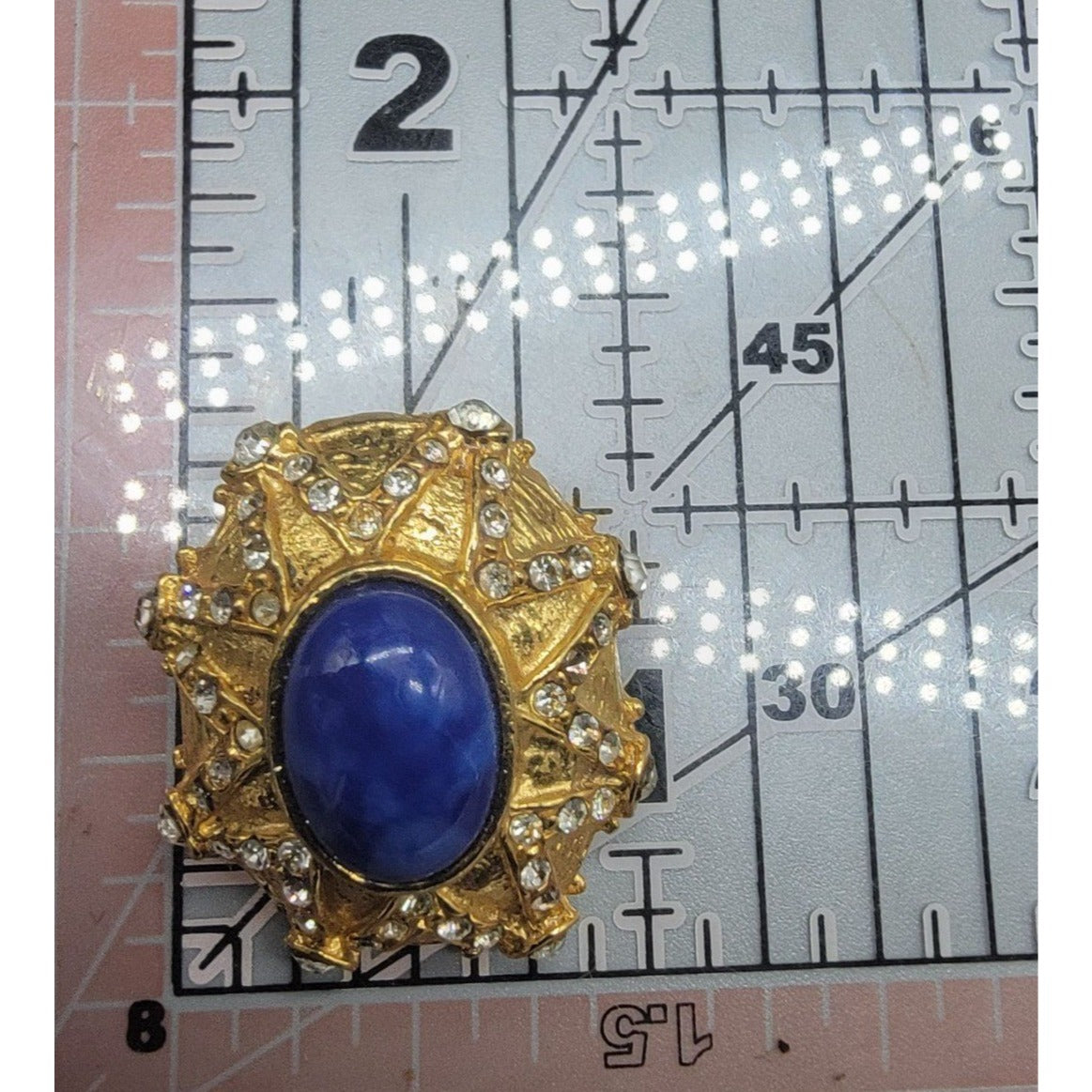 Lapis Inspired Sodalite & Crystal Clip-On Earrings Entrunscun Inspired Vintage