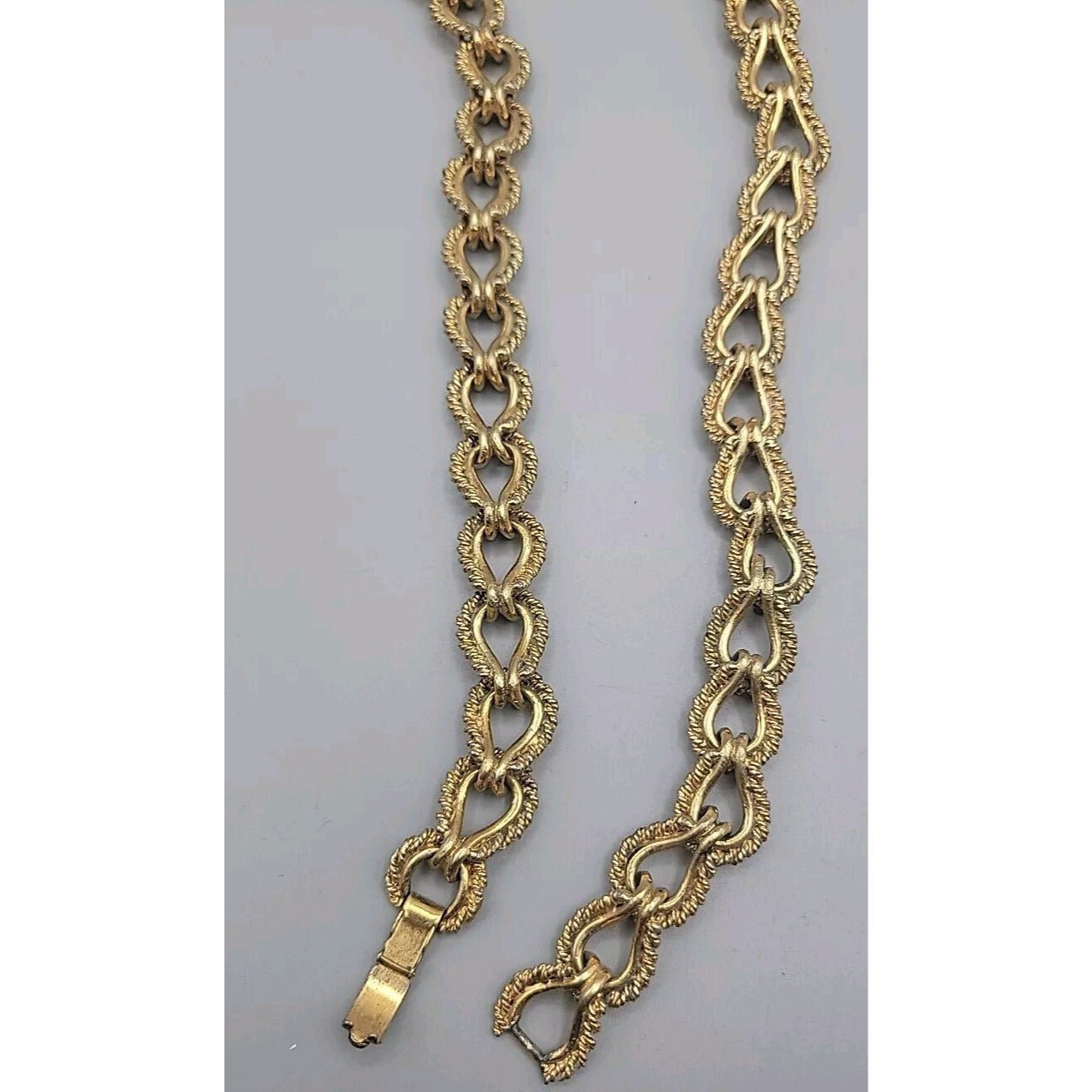 KJL 1980s Twisted Rope Necklace 30" Link Chain Gold Plated VTG Kenneth Jay Lane
