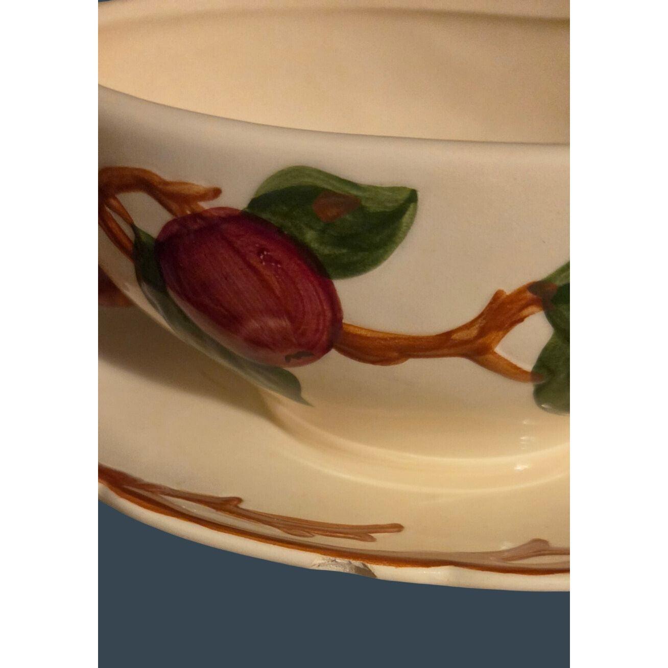 Franciscan Apple Gravy Boat Attached Underplate 1953 GMCB Mark Vintage Collector