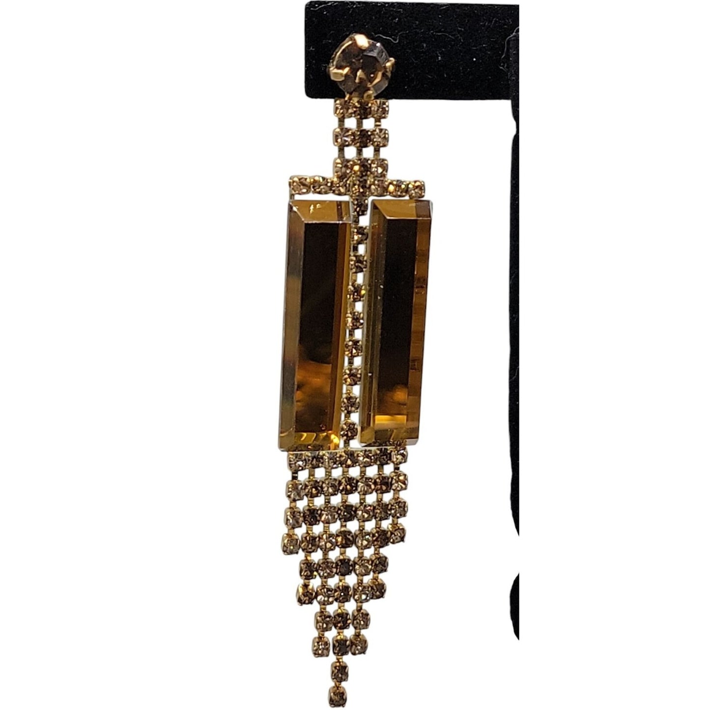 Vtg 1980s DOrlan Statement Drop Earrings 22k Gold Plated Fringe Shoulder Dusters