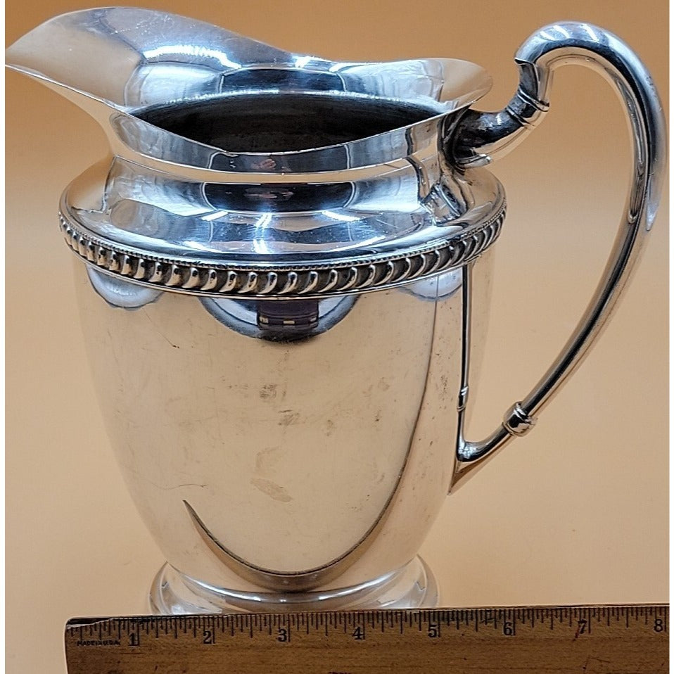 Vintage Pilgrim Silver-plated Water Pitcher/Vase/Jug 8.5" Art Deco Style 1373
