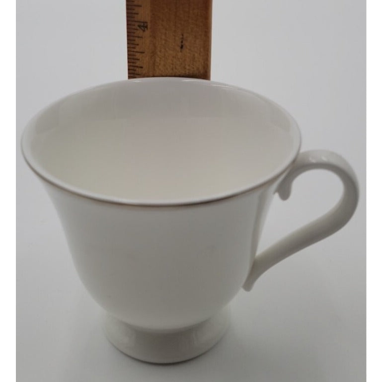 Vtg Crown Staffordshire Bone China Platinum Band Footed Tea Cup Federated Store