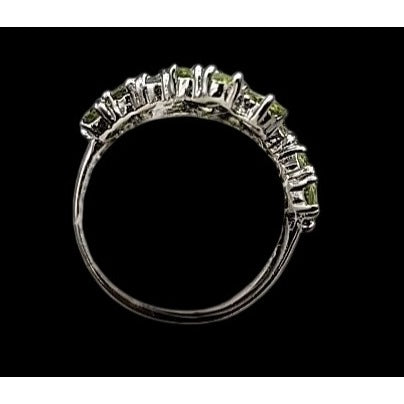 Sterling Silver 925 Peridot Tanzanite Bypass Cluster Ring 9 AS IS Missing Stone