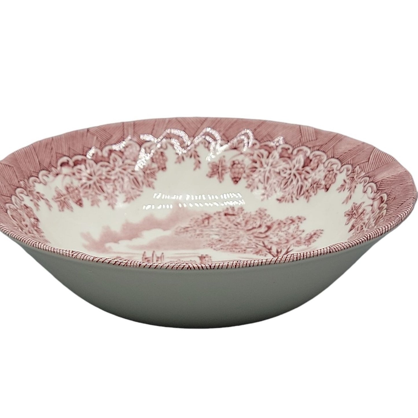 Churchill China 6.5" Bowl The Brook Cottage Made in England Pink & White