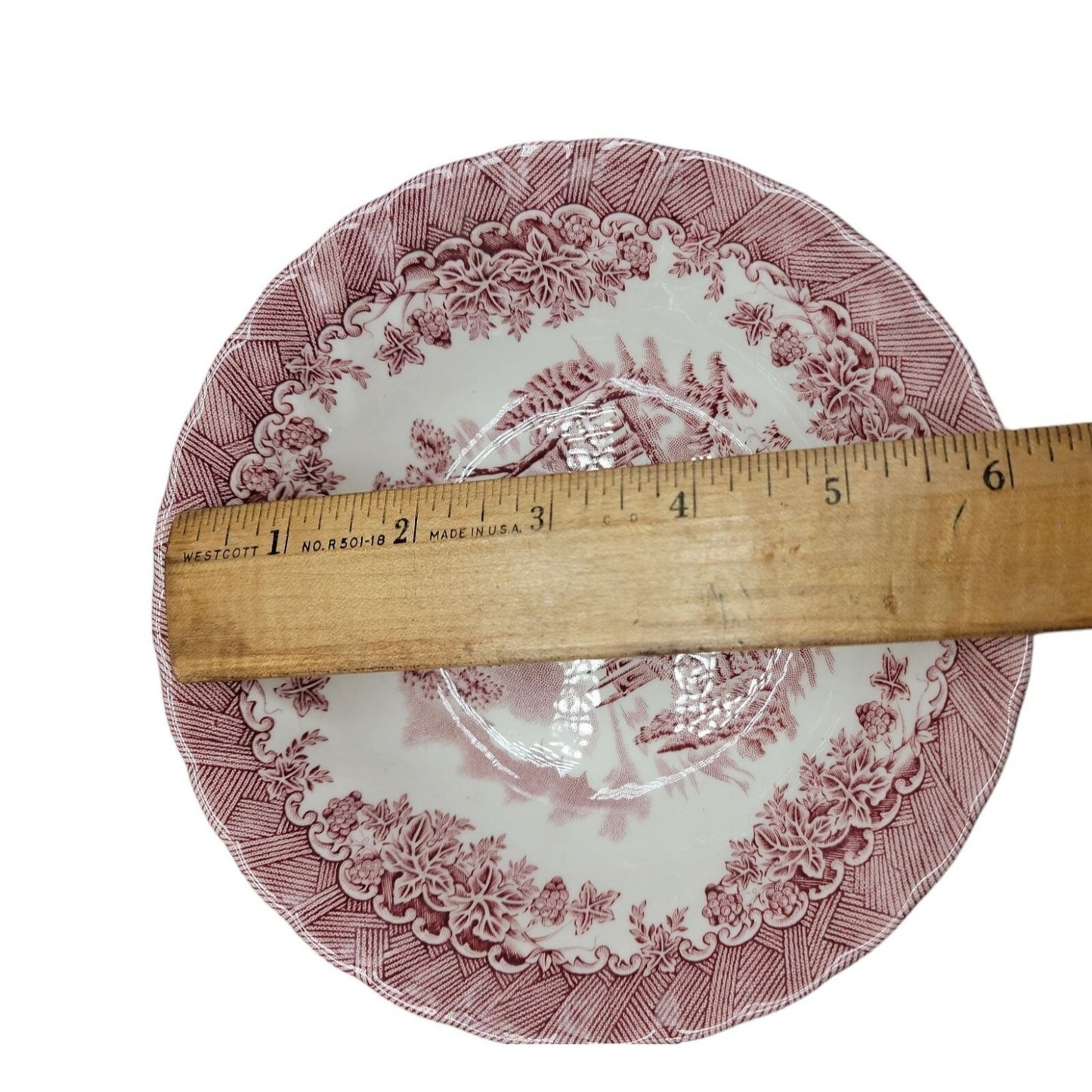 Churchill China 6.5" Bowl The Brook Cottage Made in England Pink & White