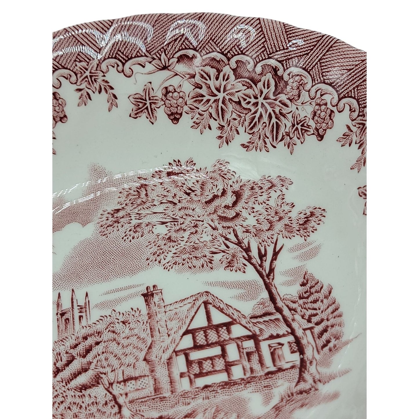 Churchill China 6.5" Bowl The Brook Cottage Made in England Pink & White