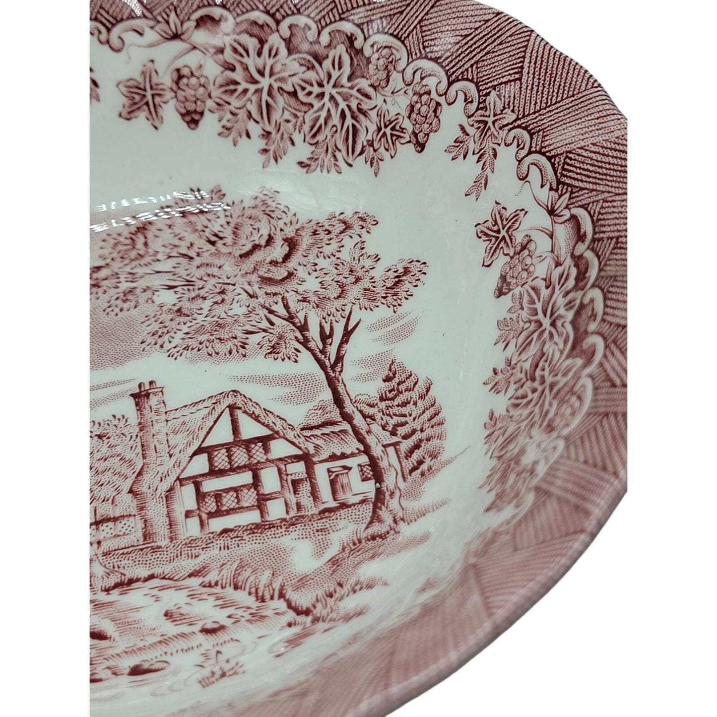 Churchill China 6.5" Bowl The Brook Cottage Made in England Pink & White
