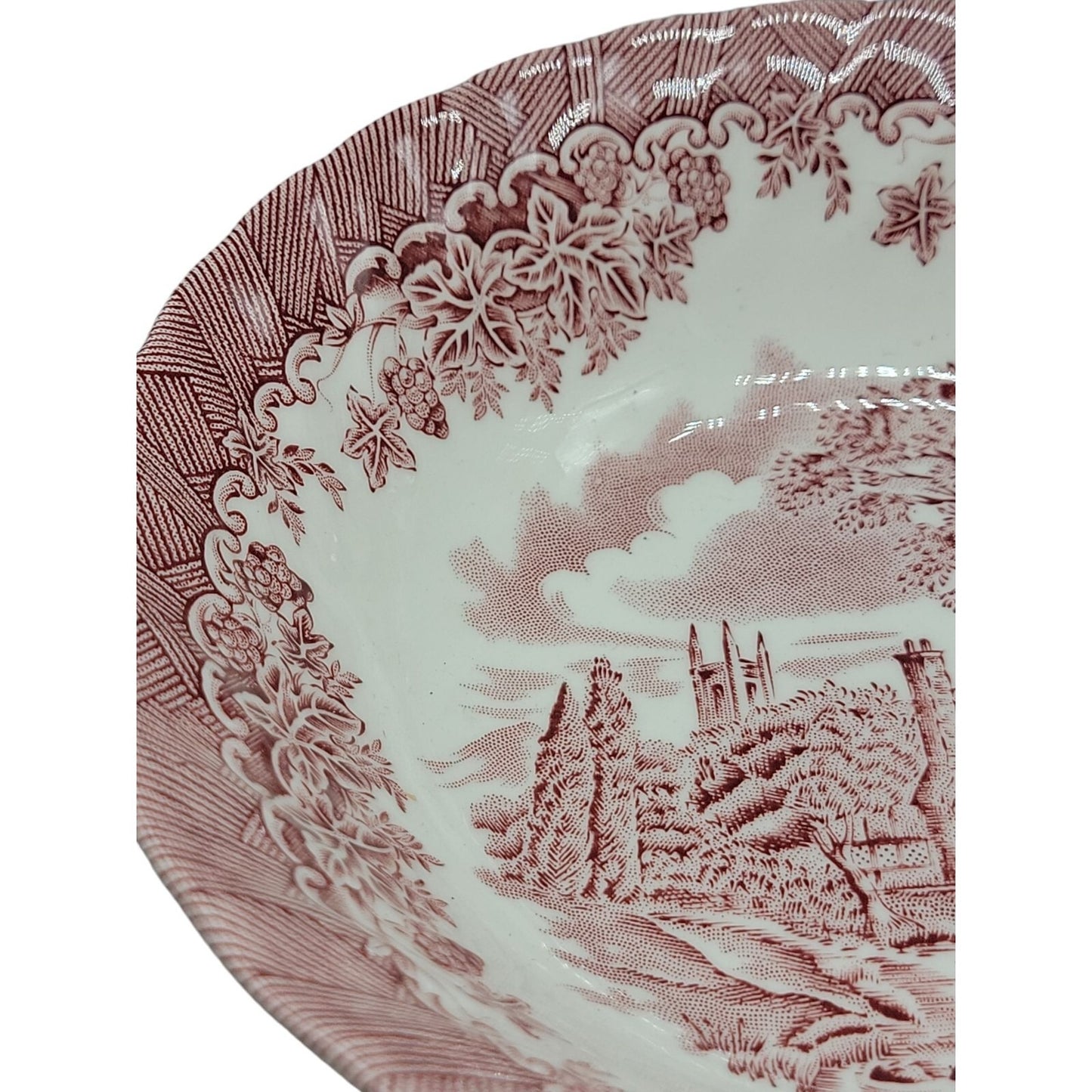 Churchill China 6.5" Bowl The Brook Cottage Made in England Pink & White