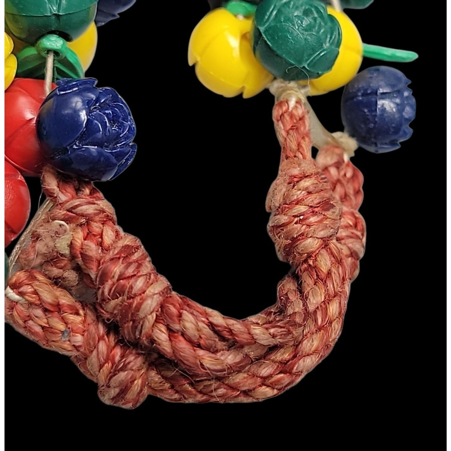 Carved Celluloid Flowers Bracelet Multistrand Colorful Bouquet Rope Bottom 8.5"