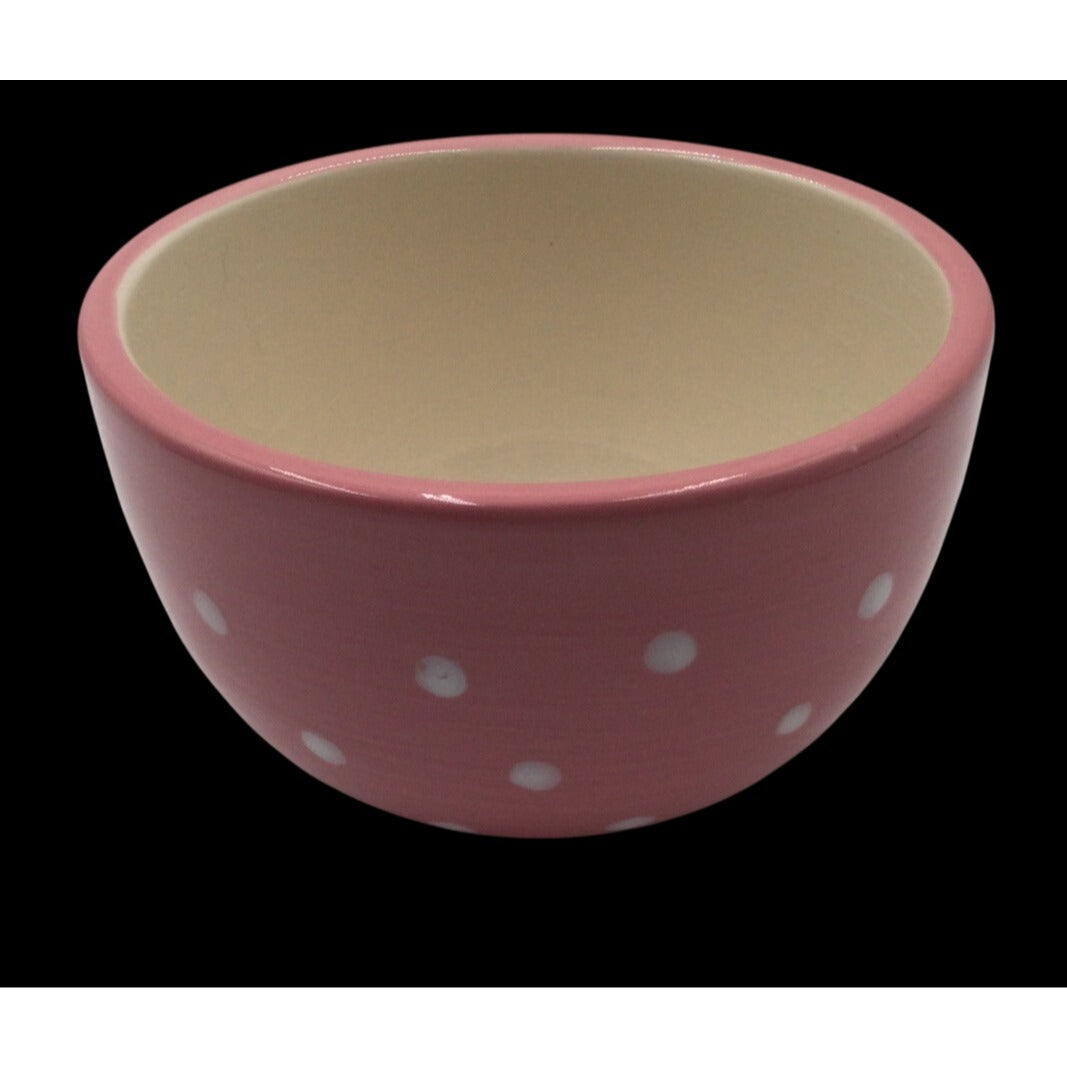 Pink Polka Dot Ceramic Bowl IQ Accessories Minnetonka MN Shabby Chic Soup Cereal