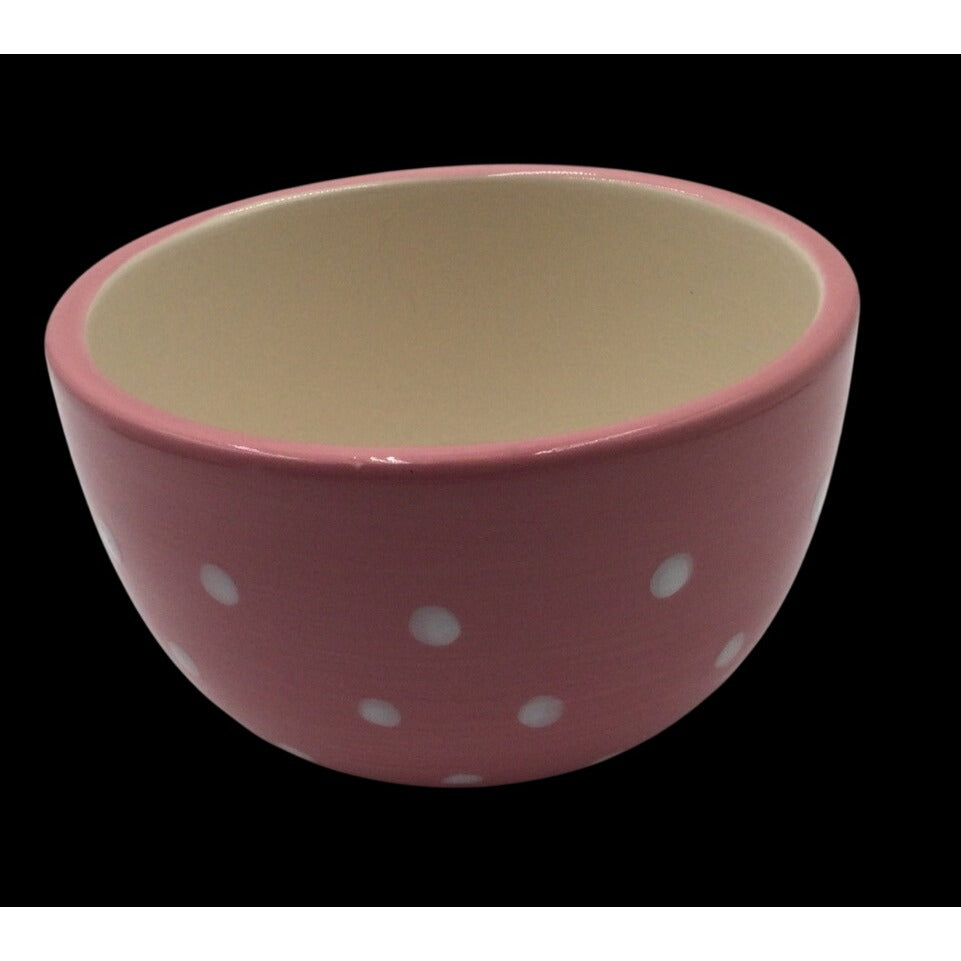 Pink Polka Dot Ceramic Bowl IQ Accessories Minnetonka MN Shabby Chic Soup Cereal