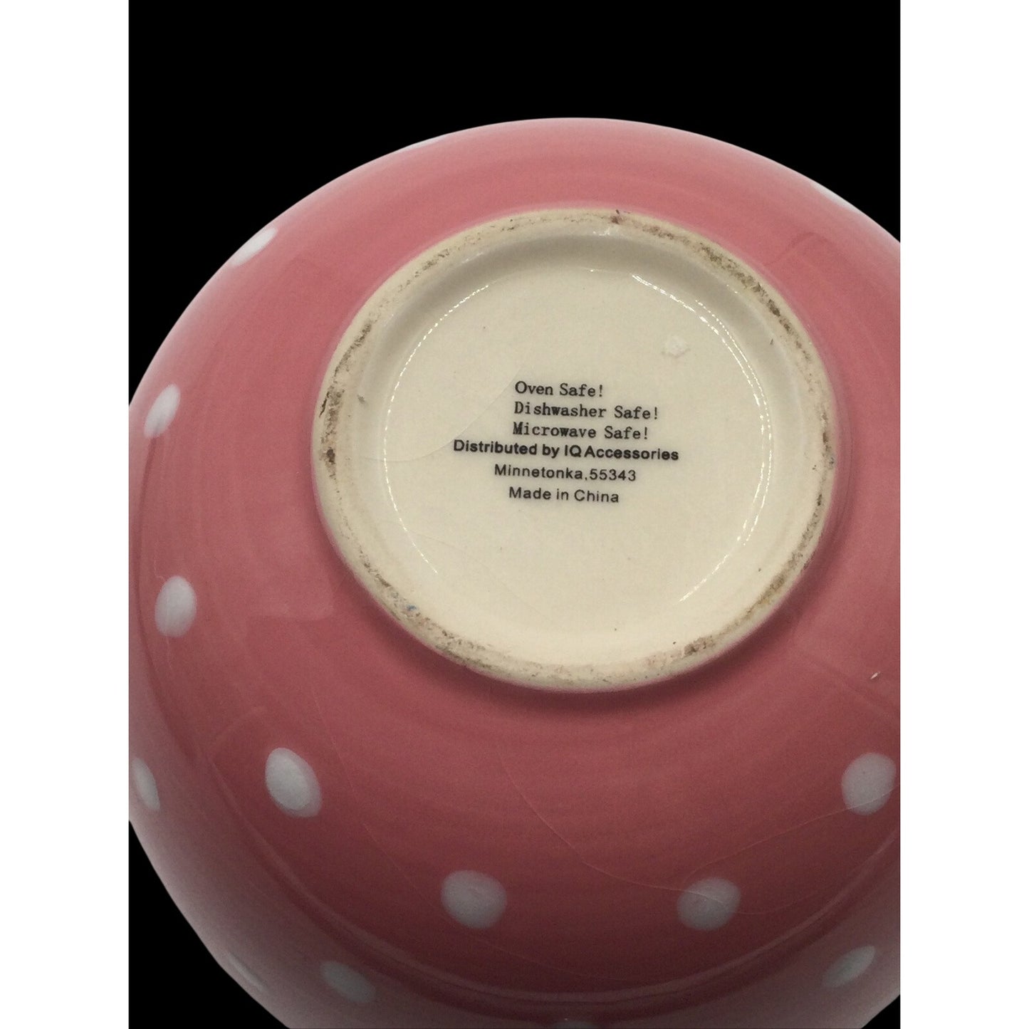 Pink Polka Dot Ceramic Bowl IQ Accessories Minnetonka MN Shabby Chic Soup Cereal