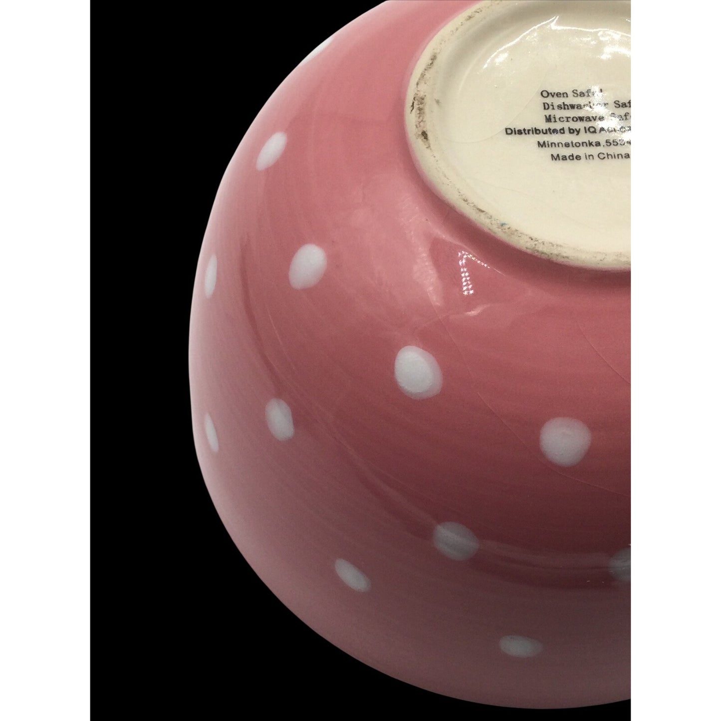 Pink Polka Dot Ceramic Bowl IQ Accessories Minnetonka MN Shabby Chic Soup Cereal