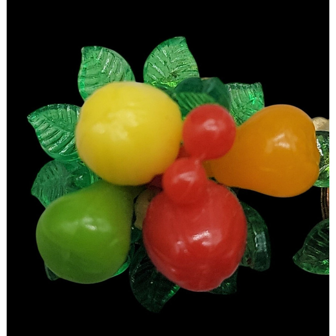 Carmen Miranda Fruit Salad Clip On Earrings Hong Kong Vintage Tutti Fruitti