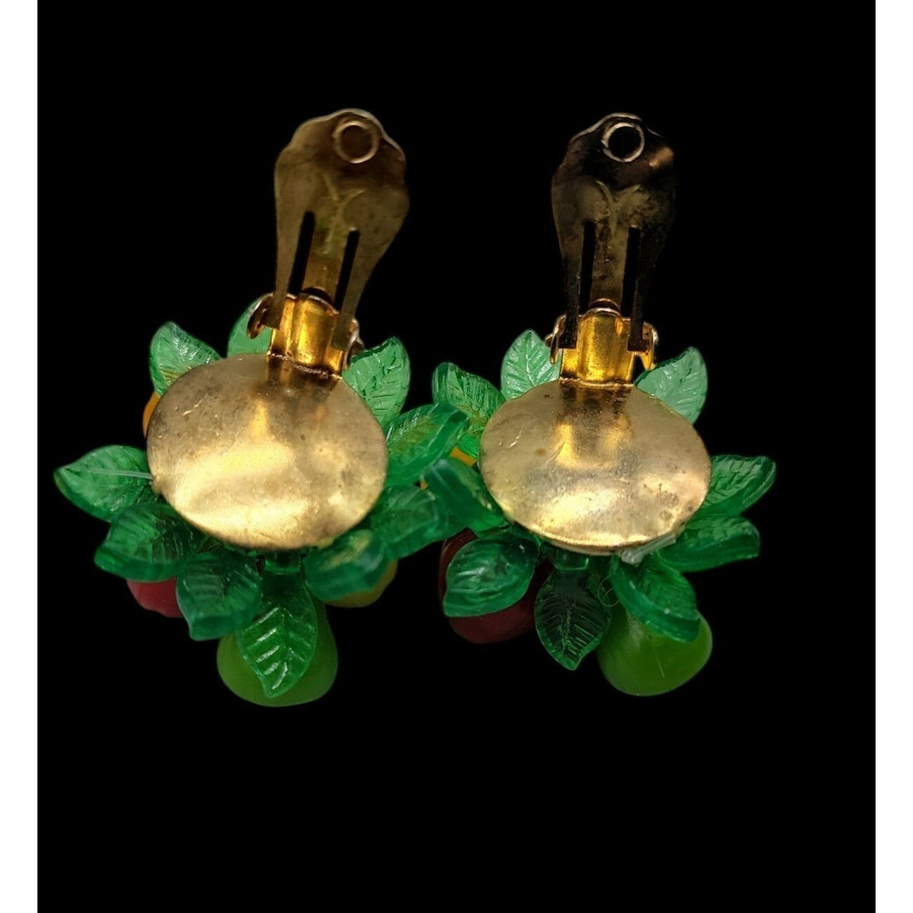 Carmen Miranda Fruit Salad Clip On Earrings Hong Kong Vintage Tutti Fruitti
