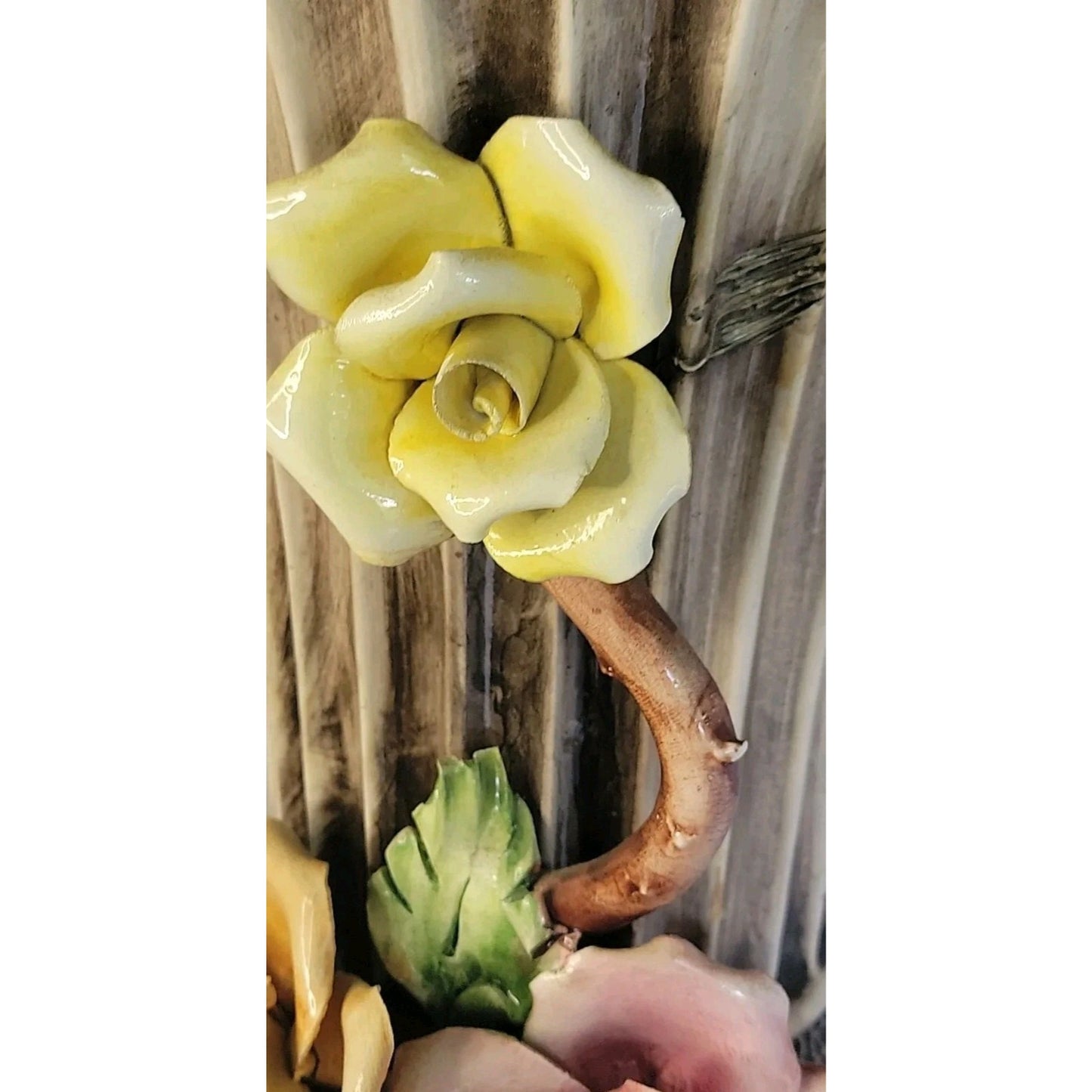 Capodimonte Vase Italy Vintage Large Handmade Porcelain Flowers Urn 14" Tall