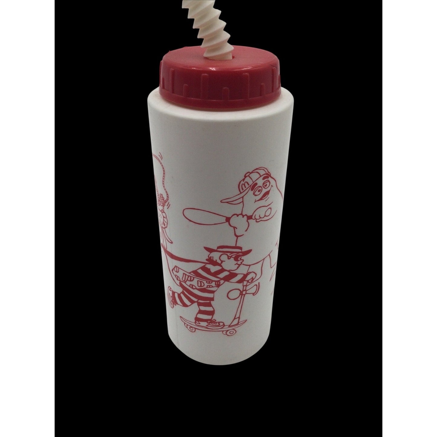McDonald's Vintage Plastic Cup w/Lid & Straw Classic McDonaldland Characters