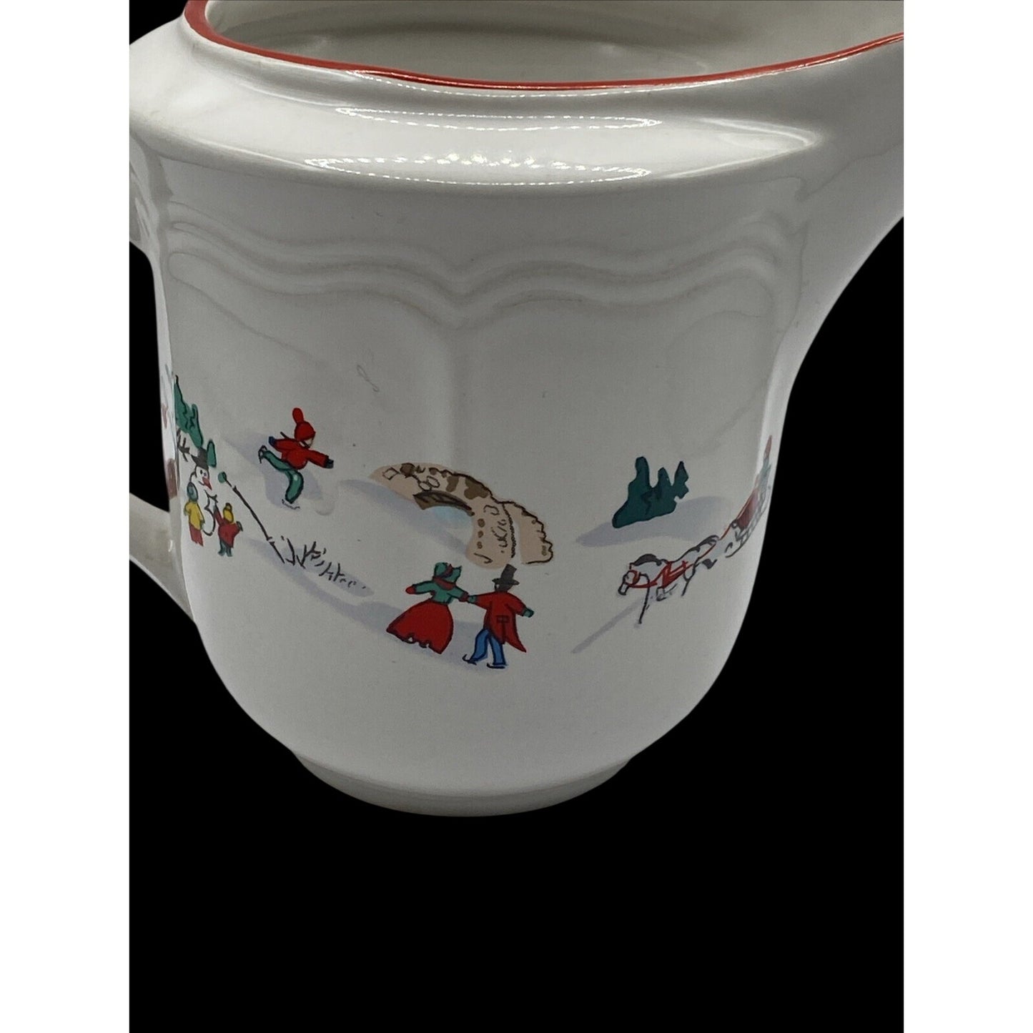 White Christmas Vegetable Creamer Pitcher Farberware 391 Katherine Babanovsky