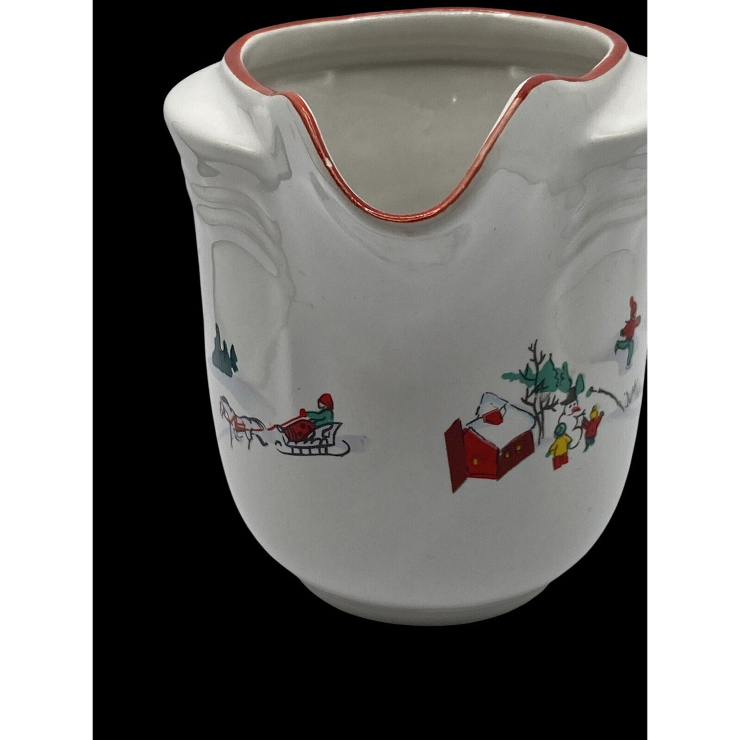 White Christmas Vegetable Creamer Pitcher Farberware 391 Katherine Babanovsky