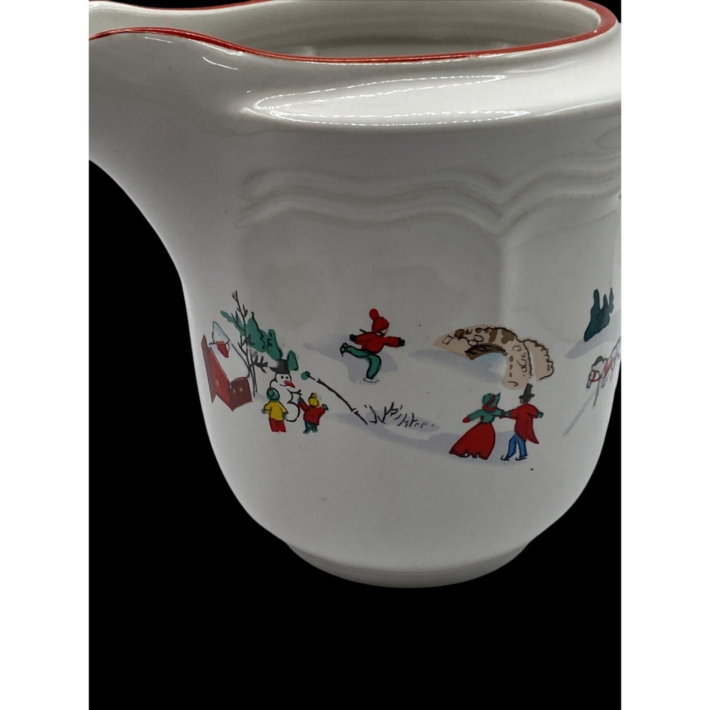 White Christmas Vegetable Creamer Pitcher Farberware 391 Katherine Babanovsky