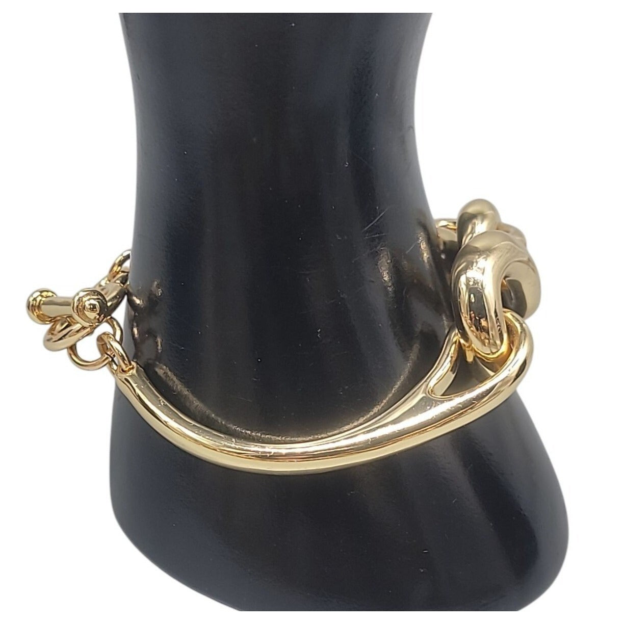 Roberto RFM L infinito Bracelet Bikini Line Gold Tone Metal Link Size 6.5"