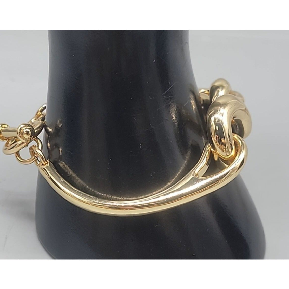 Roberto RFM L infinito Bracelet Bikini Line Gold Tone Metal Link Size 6.5"
