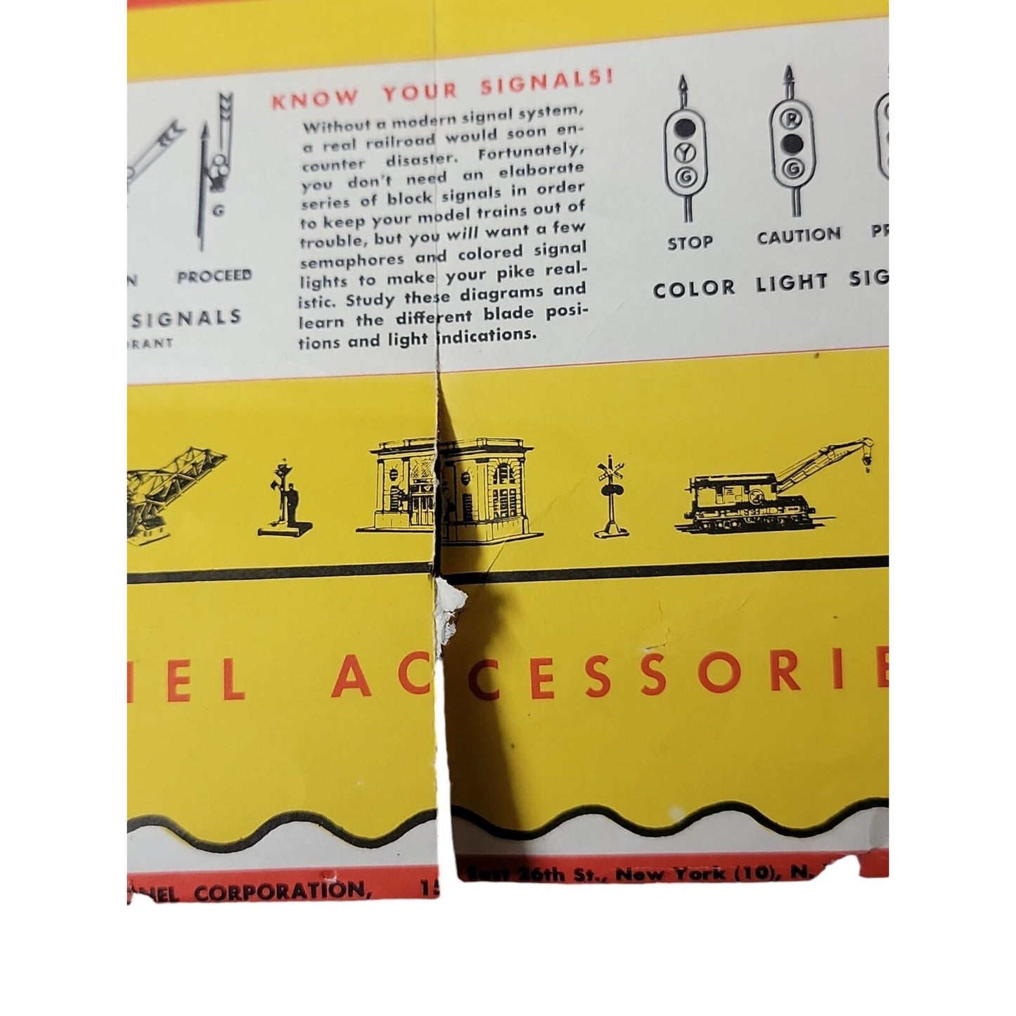 Lionel Railroad Guide Poster 1947 Rare Lingo Locomotives Signals Accessories