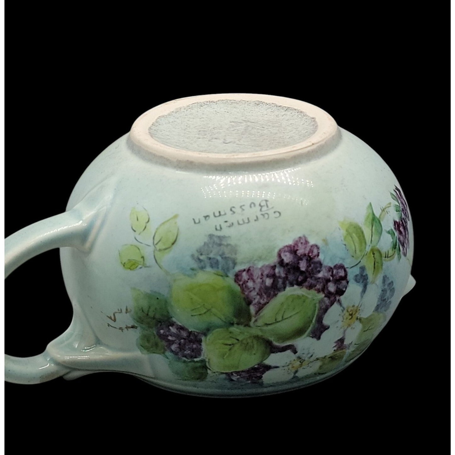 Vtg Lu-Ray Pastels Windsor Blue Gravy Boat Hand-Painted by Carmen Bussman 1521