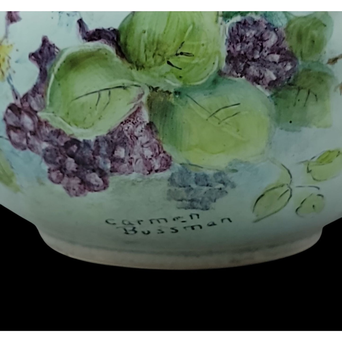 Vtg Lu-Ray Pastels Windsor Blue Gravy Boat Hand-Painted by Carmen Bussman 1521