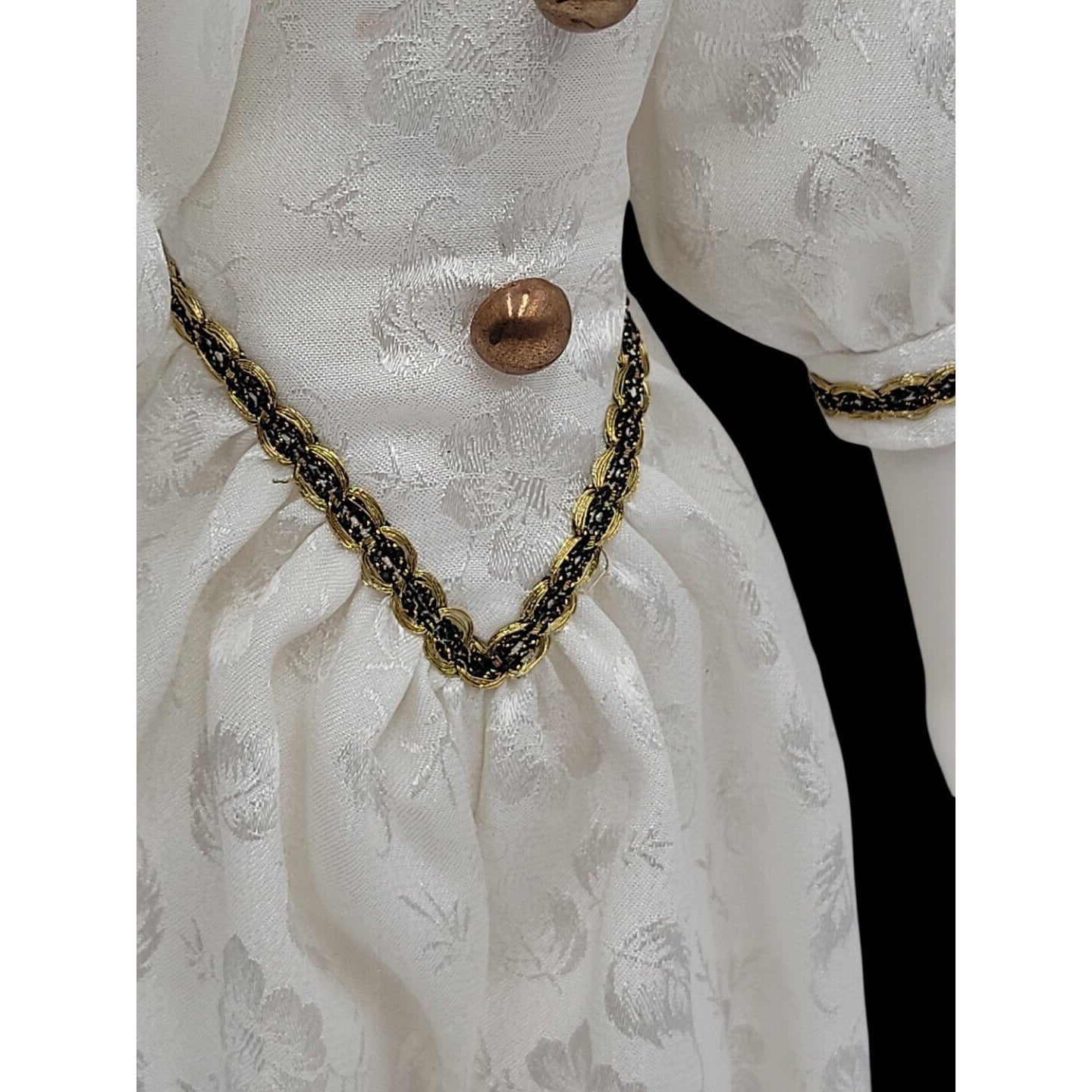 VTG Italian Harlequin Pierrot Porcelain Doll Collectors Gold White Clothes 14"