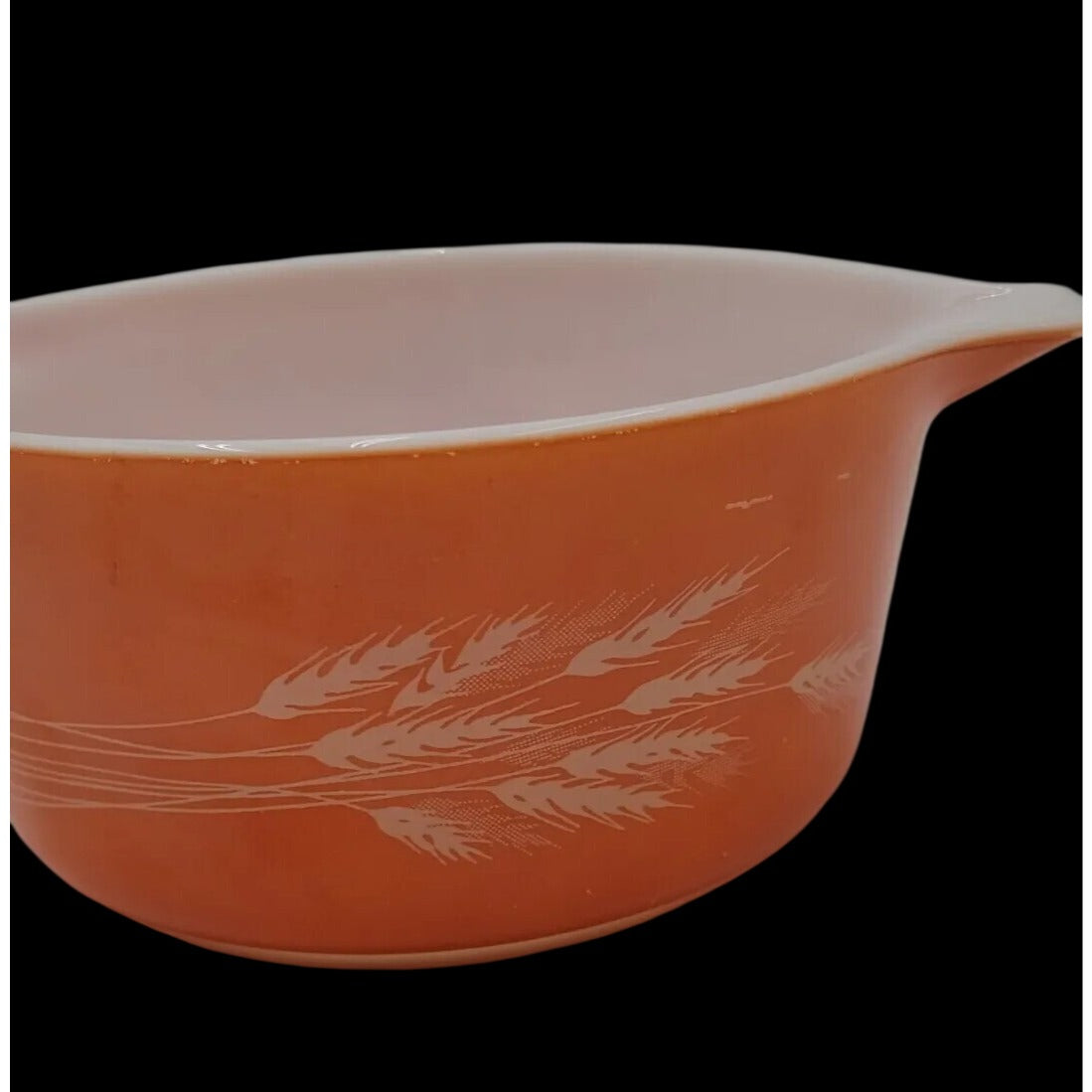 Pyrex Autumn Harvest Wheat Casserole Dish 474B Light Orange 1.5Q No Lid Vintage