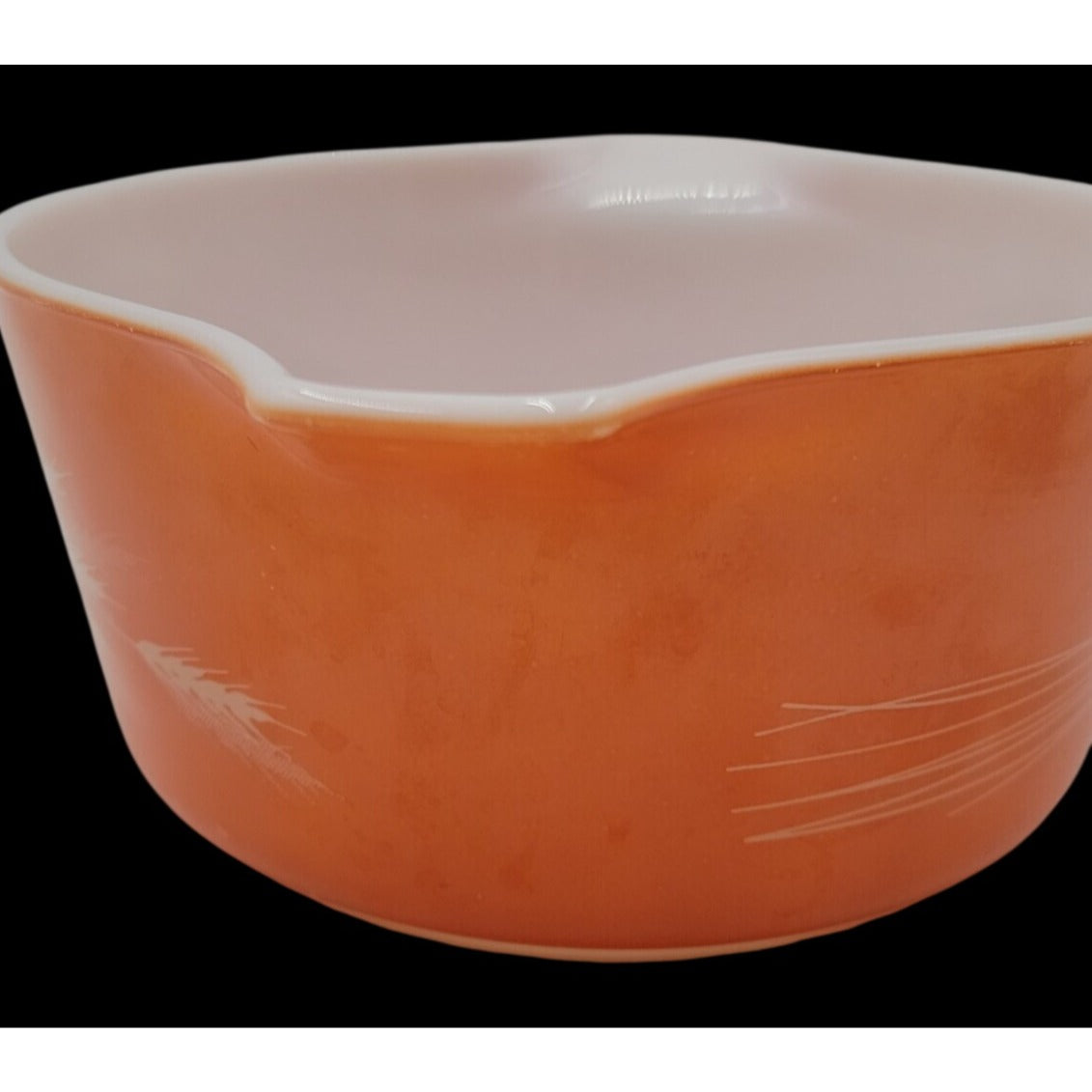 Pyrex Autumn Harvest Wheat Casserole Dish 474B Light Orange 1.5Q No Lid Vintage