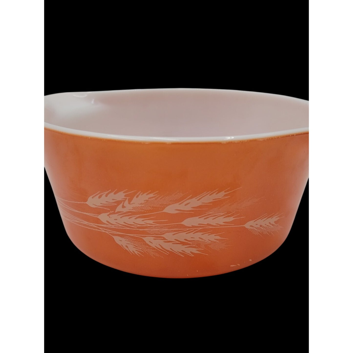 Pyrex Autumn Harvest Wheat Casserole Dish 474B Light Orange 1.5Q No Lid Vintage