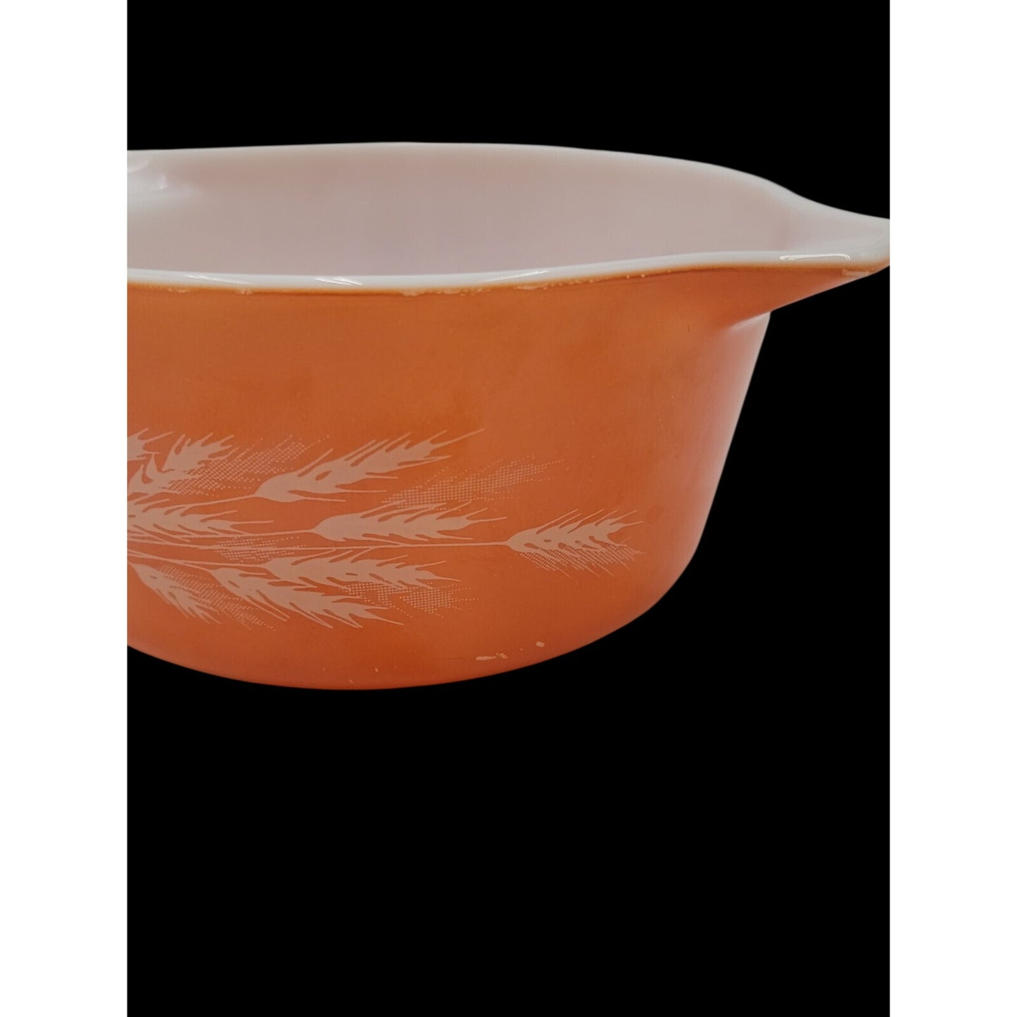 Pyrex Autumn Harvest Wheat Casserole Dish 474B Light Orange 1.5Q No Lid Vintage