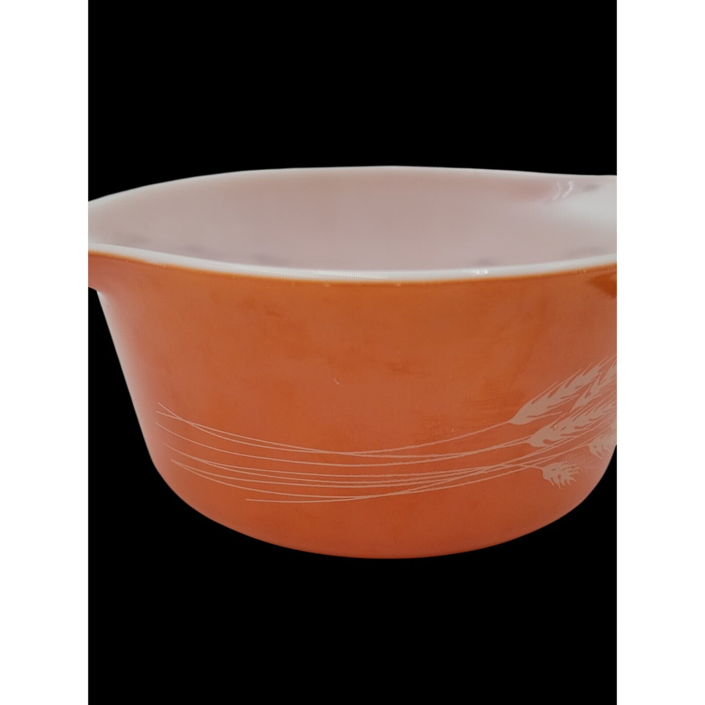 Pyrex Autumn Harvest Wheat Casserole Dish 474B Light Orange 1.5Q No Lid Vintage