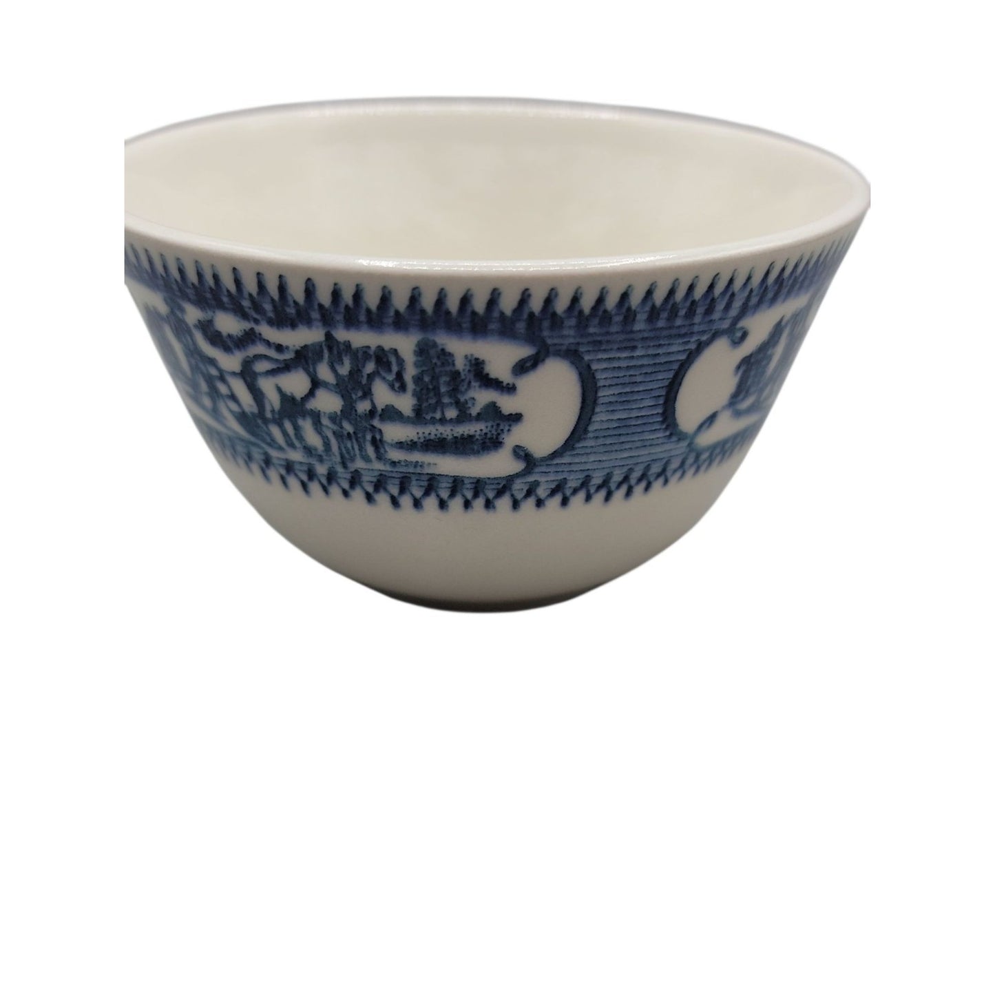 Vintage Country Life Blue Tea Cup Edwin Knowles 6 oz Currier & Ives RePrint