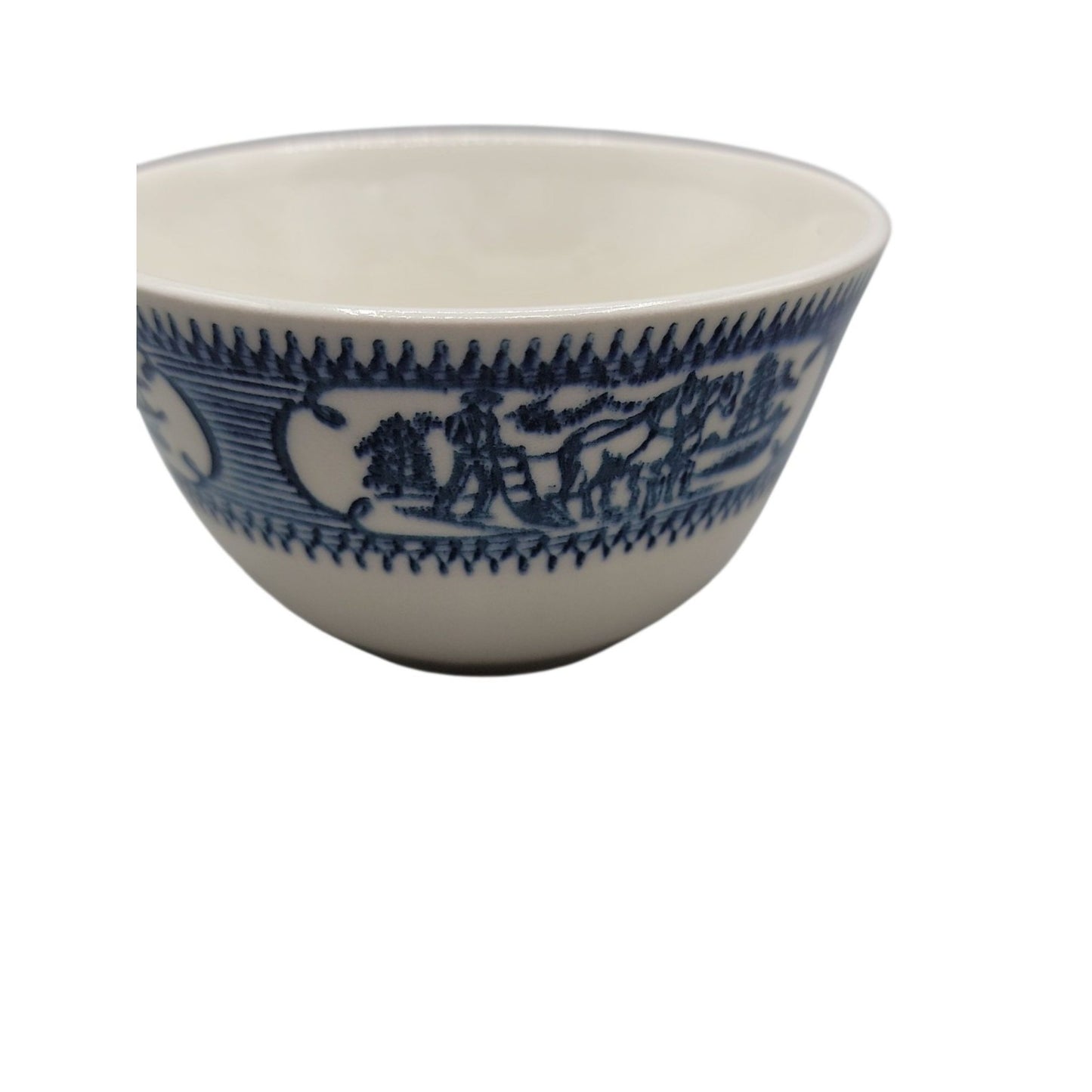 Vintage Country Life Blue Tea Cup Edwin Knowles 6 oz Currier & Ives RePrint
