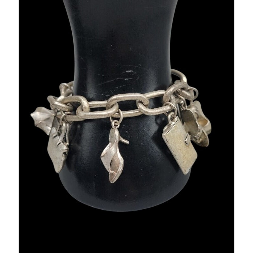Kenneth Cole New York Fashion Ladies Charm Bracelet Silver Tone 6.5" Accessories
