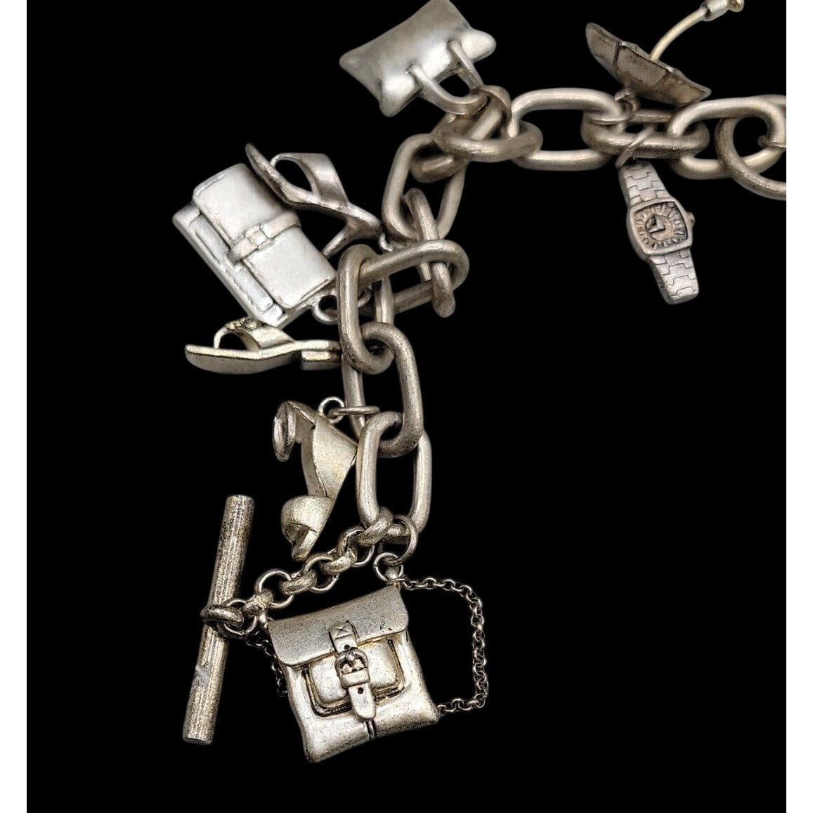 Kenneth Cole New York Fashion Ladies Charm Bracelet Silver Tone 6.5" Accessories