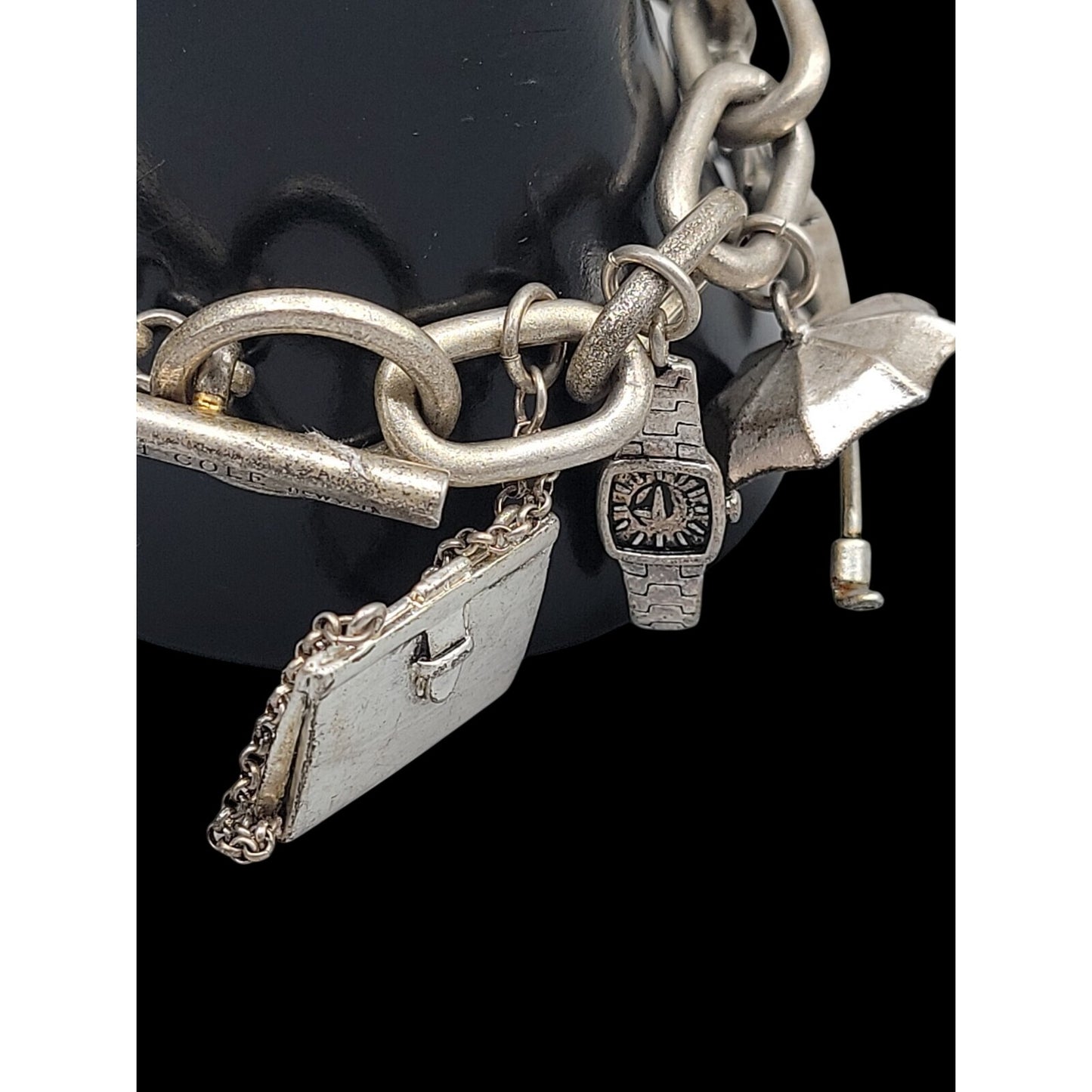 Kenneth Cole New York Fashion Ladies Charm Bracelet Silver Tone 6.5" Accessories