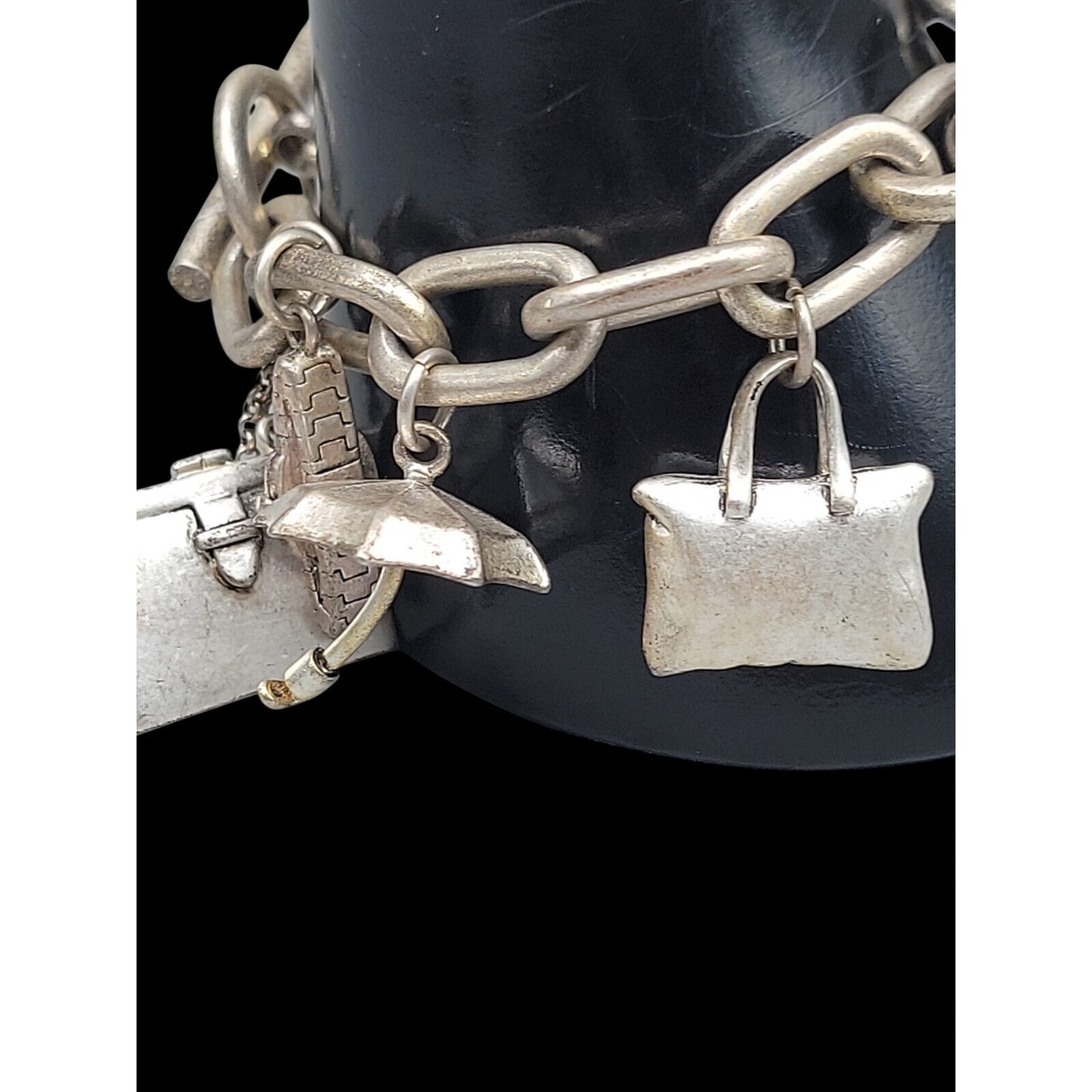 Kenneth Cole New York Fashion Ladies Charm Bracelet Silver Tone 6.5" Accessories