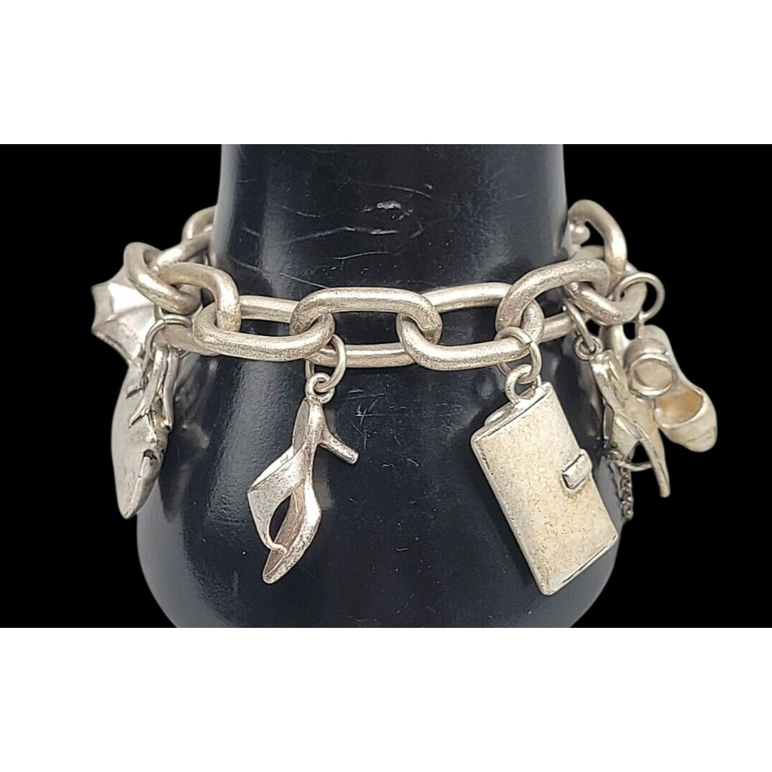 Kenneth Cole New York Fashion Ladies Charm Bracelet Silver Tone 6.5" Accessories