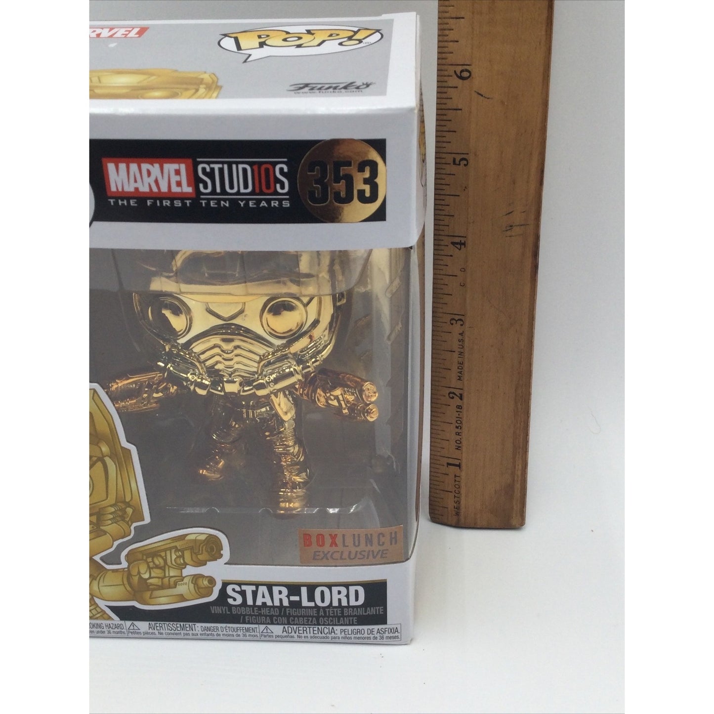 Funko Pop Star-Lord Gold Chrome Marvel Studios Vinyl Figure #353 Box Exclusive