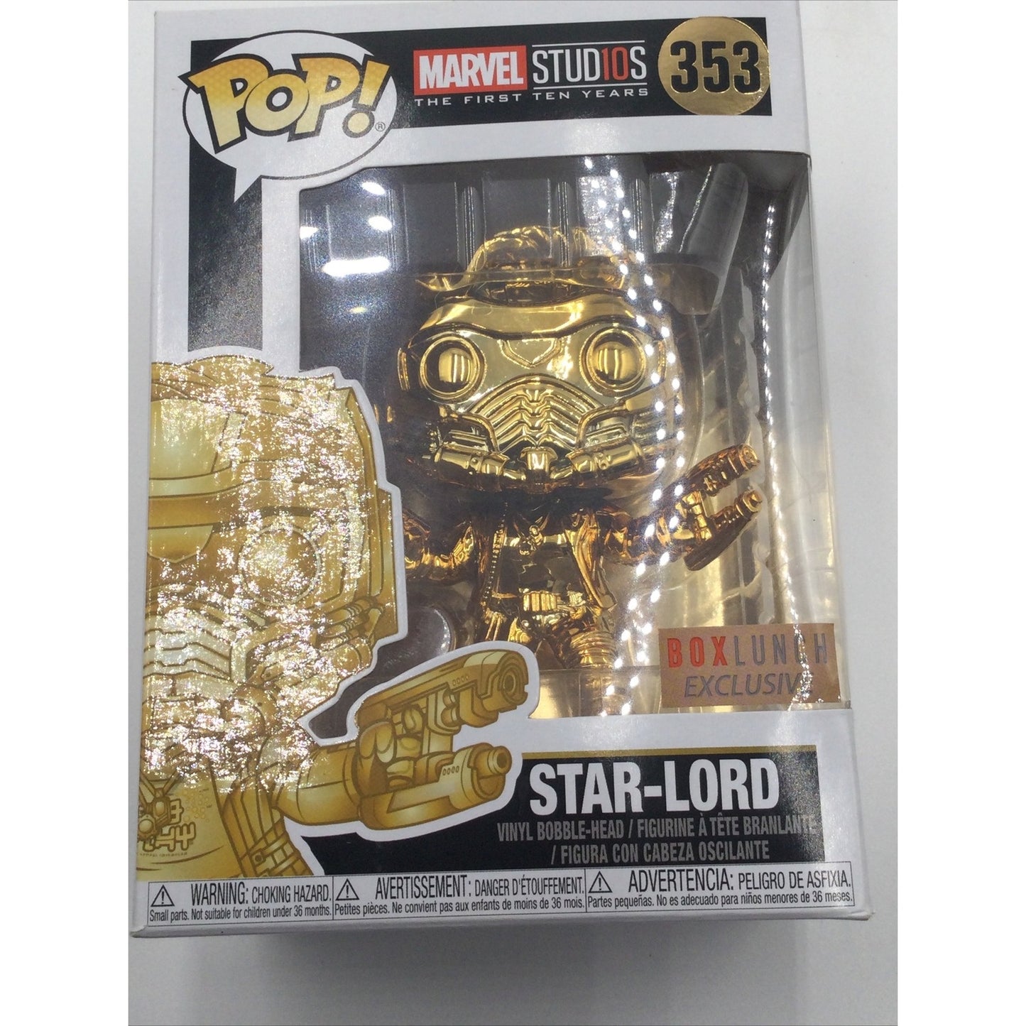 Funko Pop Star-Lord Gold Chrome Marvel Studios Vinyl Figure #353 Box Exclusive